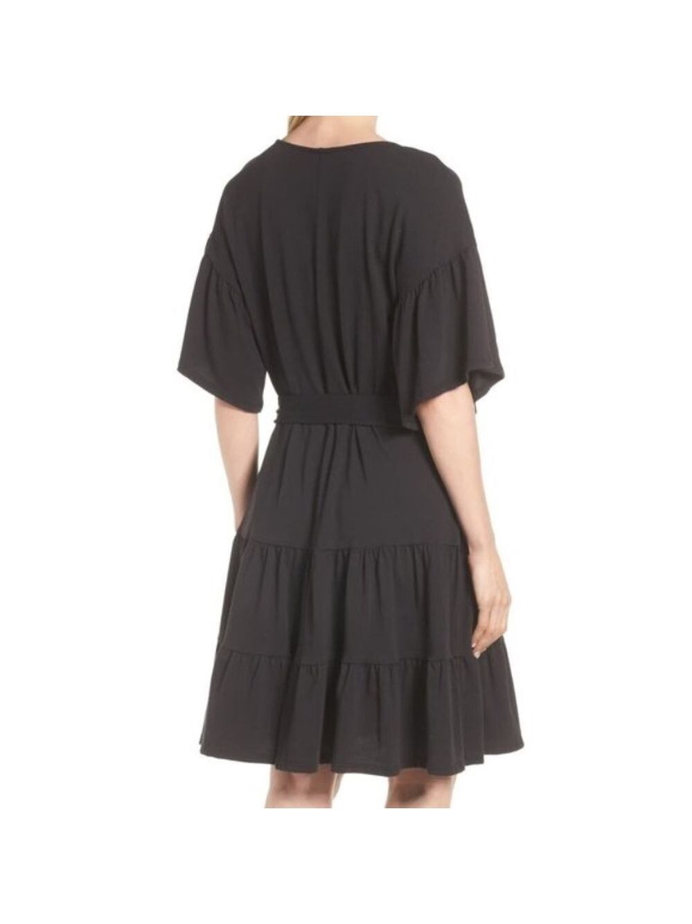 Bobeau Drop Waist Ruffle Cotton Dress( Petite) - Picture 5 of 5